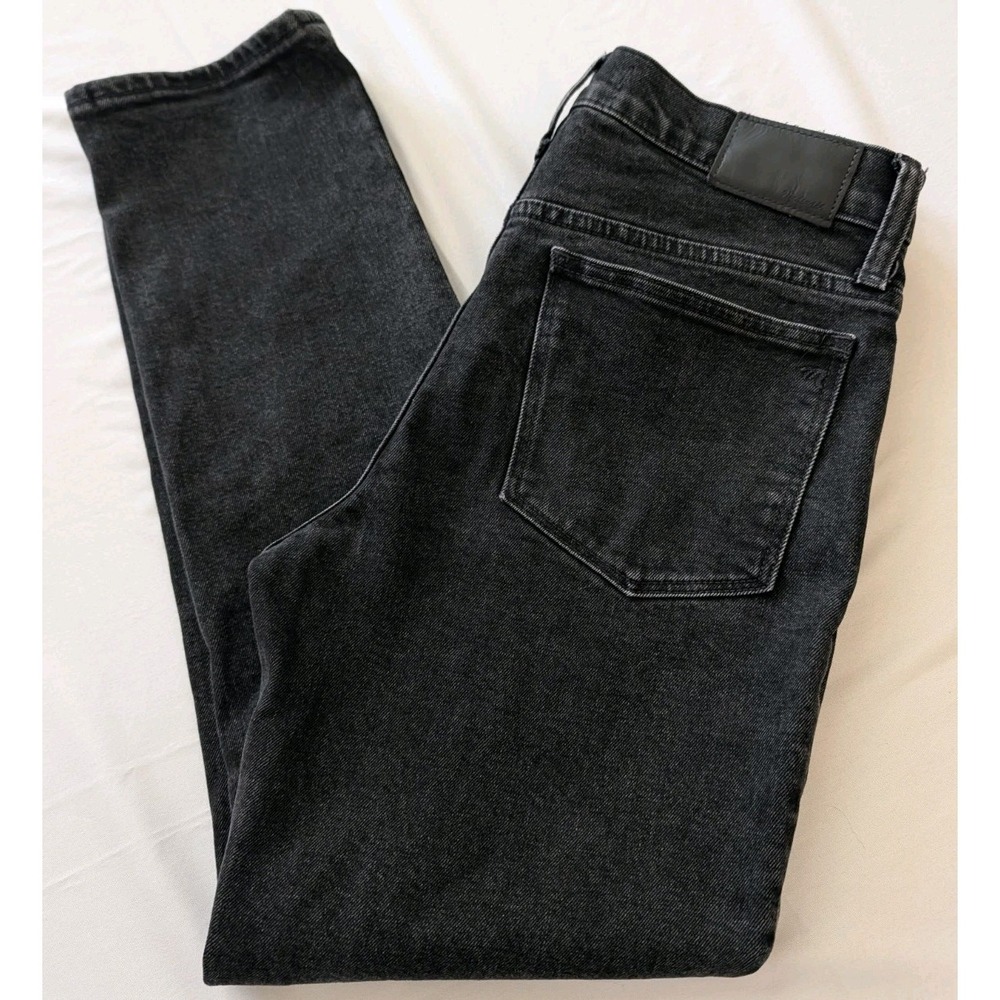 Madewell Tomboy Straight Jeans Women 27 (33x28) Black Stretch Lunar Wash Denim
